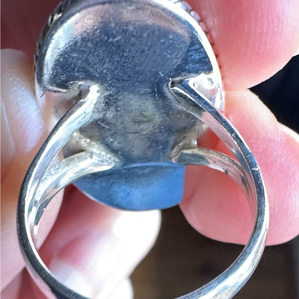 Elegant Silver and Pink MoonStone Ring - Picture 7 of 8
